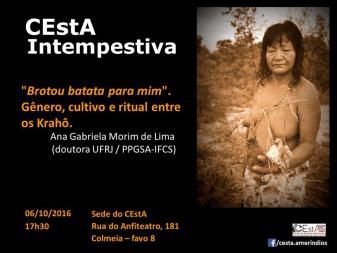 CEstA Intempestiva com Ana Gabriela Morim de Lima